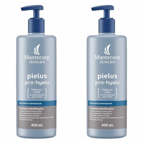 Kit com 2 Unidades de Shampoo Reparador Mantecorp Skincare Pielus Pro-Hyalu 400ml Kit com 2 Unidades de Shampoo Reparador Mantecorp Skincare Pielus Pro-Hyalu 400ml