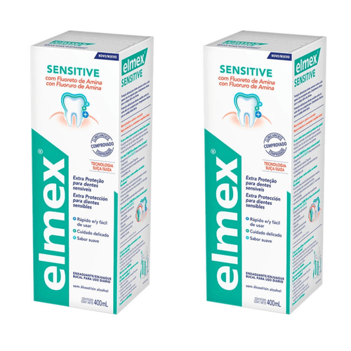 Kit com 2 Unidades de Enxaguante Bucal Elmex Sensitive 400ml