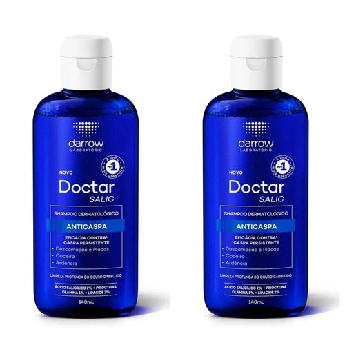 Kit com 2 Unidades de Doctar Salic Shampoo Anticaspa 140ml - Darrow Kit com 2 Unidades de Doctar Salic Shampoo Anticaspa 140ml - Darrow