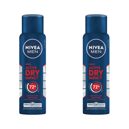 Kit com 2 Unidades de Desodorante Antitranspirante Aerosol NIVEA Dry Impact 150ml Kit com 2 Unidades de Desodorante Antitranspirante Aerosol NIVEA Dry Impact 150ml