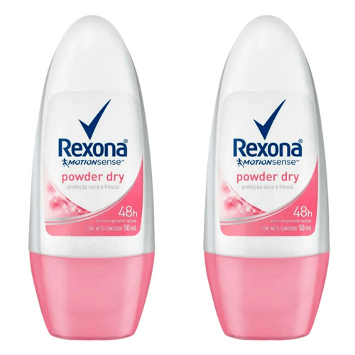 Kit com 2 Unidades de Desodorante Roll On Rexona Powder 50ml