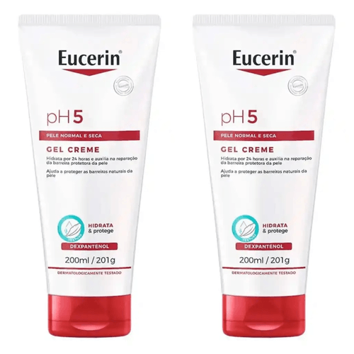 Kit com 2 Unidades de Gel Creme Hidratante pH5 Pele Seca Com 200ml Eucerin Kit com 2 Unidades de Gel Creme Hidratante pH5 Pele Seca Com 200ml Eucerin