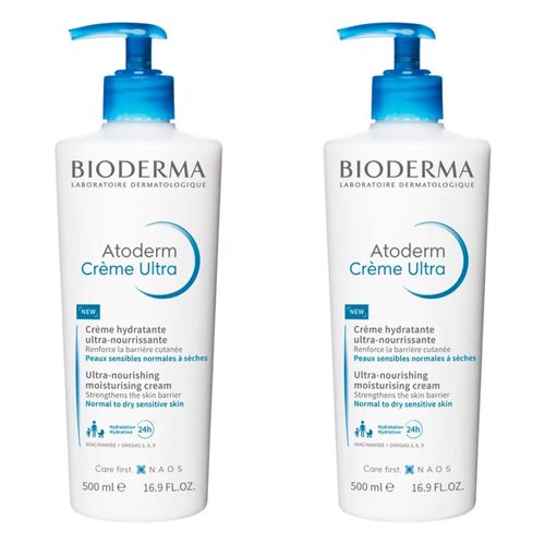 Kit com 2 Unidades de Hidratante Facial Bioderma Atoderm Crème Ultra 500ml Kit com 2 Unidades de Hidratante Facial Bioderma Atoderm Crème Ultra 500ml