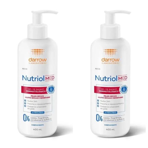 Kit com 2 Unidades de Gel de Banho Nutriol Med para Pele Seca 400ml