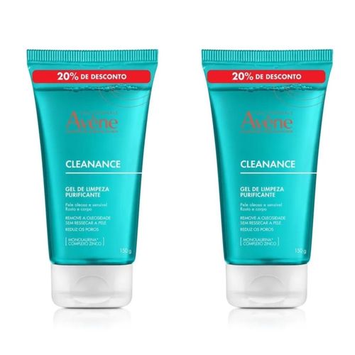 Kit com 2 Unidades de Gel de Limpeza Purificante Avène Cleanance 150g