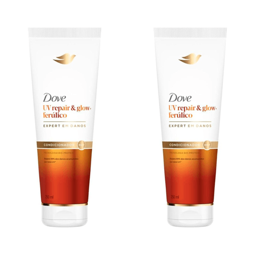 Kit com 2 Unidades de Dove Condicionador UV Repair & Glow + Ferúlico 250ml