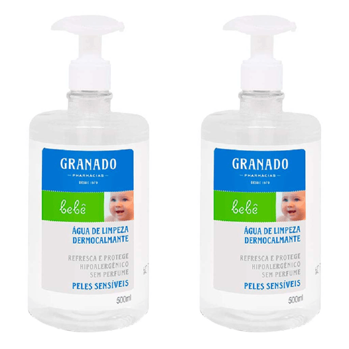 Kit com 2 Unidades de Granado Água De Limpeza Bebê Peles Sensíveis 500ml