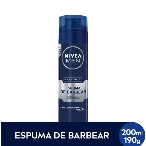 Kit com 2 Unidades de Espuma de Barbear Nivea Men Original Protect com 200ml Kit com 2 Unidades de Espuma de Barbear Nivea Men Original Protect com 200ml