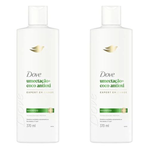 Kit com 2 Unidades de Shampoo Dove Umectação + Coco Antioxi 370ml