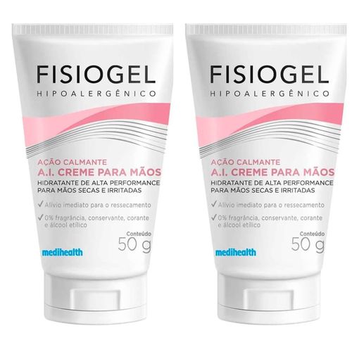 Kit com 2 Unidades de Fisiogel Creme Para Mãos 50g Kit com 2 Unidades de Fisiogel Creme Para Mãos 50g