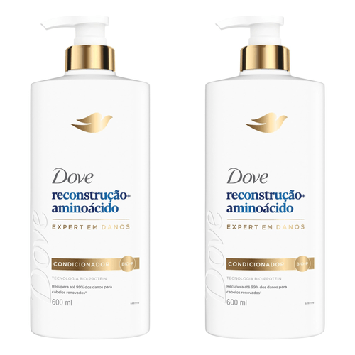 Kit com 2 Unidades de Dove Condicionador Reconstrução + Aminoácido 600ml Pump