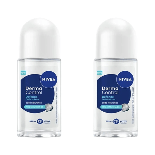 Kit com 2 Unidades de Desodorante Roll-On Nivea 50ml Feminino Defend