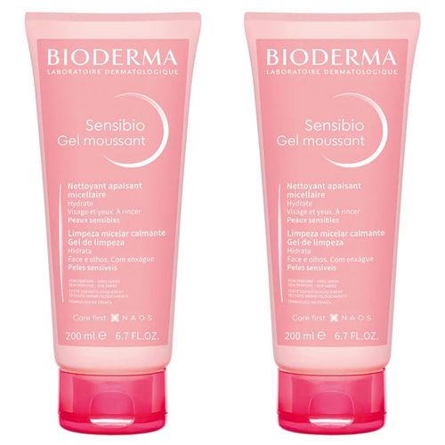 Kit com 2 Unidades de Gel de Limpeza Bioderma Sensibio Gel Moussant Facial 200ml Kit com 2 Unidades de Gel de Limpeza Bioderma Sensibio Gel Moussant Facial 200ml