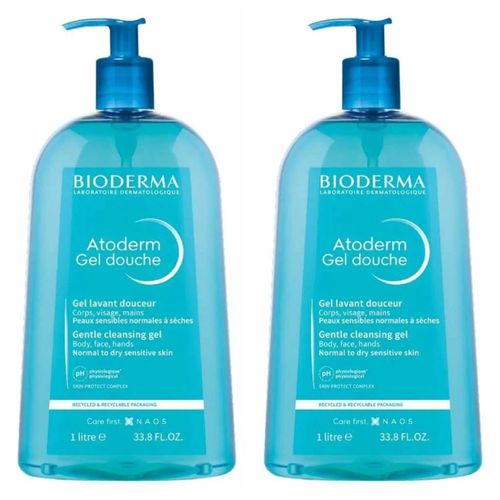 Kit com 2 Unidades de Gel de Banho Corporal Hidratante Bioderma Atoderm 1L Kit com 2 Unidades de Gel de Banho Corporal Hidratante Bioderma Atoderm 1L