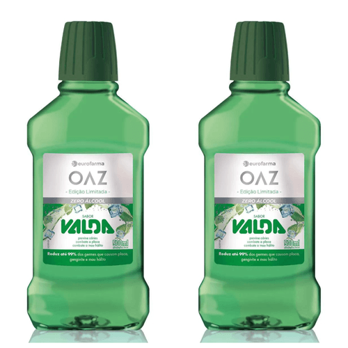 Kit com 2 Unidades de Enxaguante Bucal Oaz Valda 500ml Kit com 2 Unidades de Enxaguante Bucal Oaz Valda 500ml