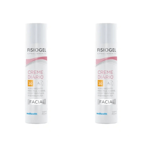Kit com 2 Unidades de Creme Facial Fisiogel Ação Calmante FPS20 - 40ml