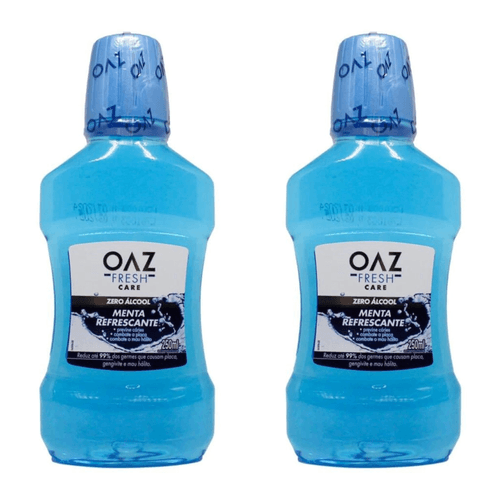 Kit com 2 Unidades de Enxaguante Bucal OAZ Fresh Care Menta Refrescante Com 250ml