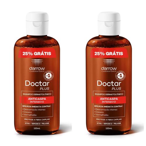 Kit com 2 Unidades de Darrow Doctar Plus - Shampoo Anticaspa 120ml Kit com 2 Unidades de Darrow Doctar Plus - Shampoo Anticaspa 120ml