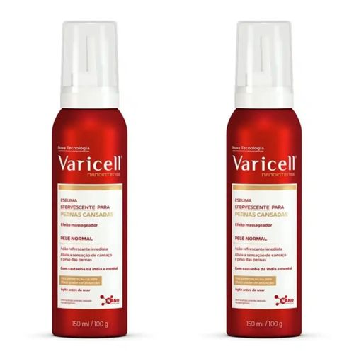 Kit com 2 Unidades de Espuma Para Pernas Cansadas Varicell Nanointense 150ml