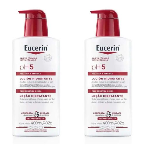 Kit com 2 Unidades de Eucerin Loção Hidratante Ph5 Pele Sensível e Seca 400Ml Kit com 2 Unidades de Eucerin Loção Hidratante Ph5 Pele Sensível e Seca 400Ml