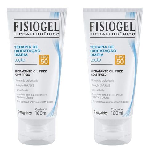 Kit com 2 Unidades de Fisiogel Oil Free Loção FPS50 160mL
