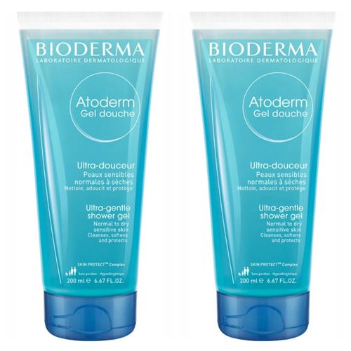 Kit com 2 Unidades de Gel De Limpeza Corporal Suave Bioderma Atoderm 200ml