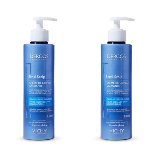 Kit com 2 Unidades de Creme De Limpeza Sensi-Scalp Dercos - 300ml Vichy Kit com 2 Unidades de Creme De Limpeza Sensi-Scalp Dercos - 300ml Vichy