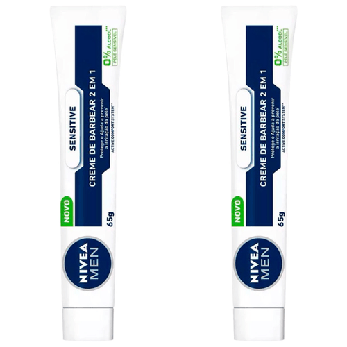 Kit com 2 Unidades de Creme de Barbear Nivea Sensitive 65g Kit com 2 Unidades de Creme de Barbear Nivea Sensitive 65g