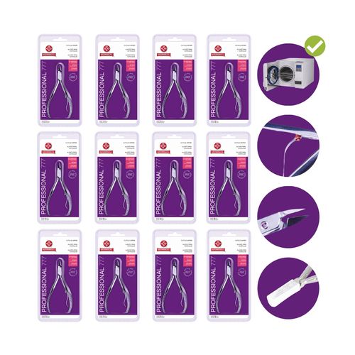 Kit com 12 Alicate Cutícula Manicure 777 Profissional Inox Mundial Kit com 12 Alicate Cutícula Manicure 777 Profissional Inox Mundial