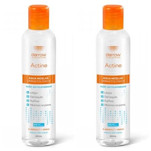 Kit com 2 Unidades de Actine Água Micelar Dermatológica com 200ml