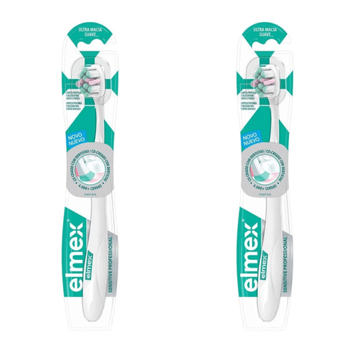 Kit com 2 Unidades de Escova Dental Elmex Sensitive Professional