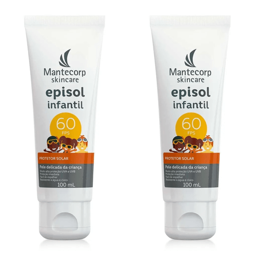 Kit com 2 Unidades de Episol Infantil Protetor Solar FPS 60 100ml