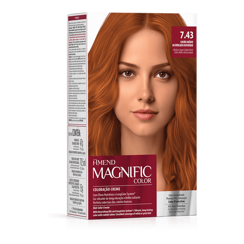 Kit Coloração Magnific Color Amend Cor:7.43 Louro Med. Acob. Dourado