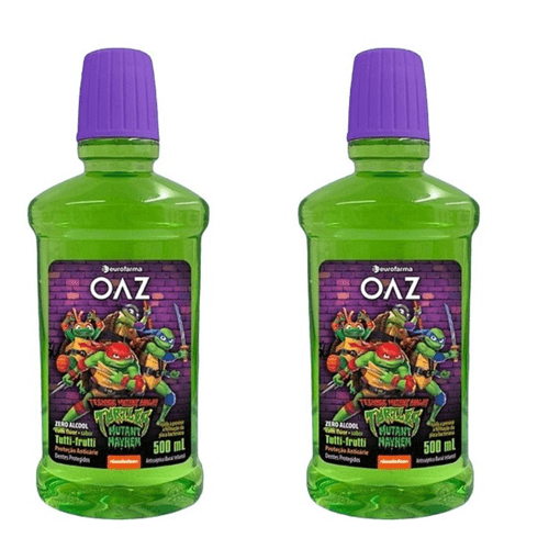 Kit com 2 Unidades de Antisséptico Bucal Oaz Zero Álcool Tutti-Frutti 500ml Kit com 2 Unidades de Antisséptico Bucal Oaz Zero Álcool Tutti-Frutti 500ml