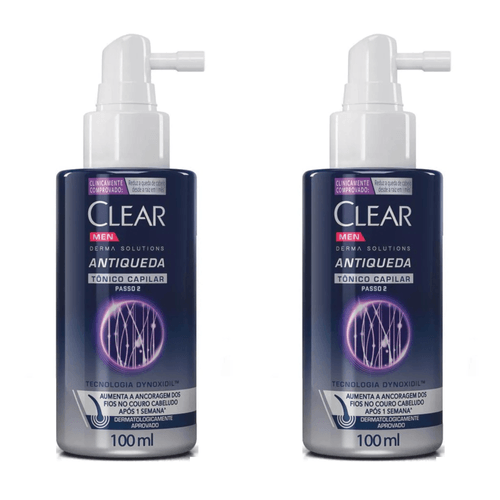 Kit com 2 Unidades de Clear Tônico Capilar Antiqueda Men Derma Solutions Spray 100Ml Kit com 2 Unidades de Clear Tônico Capilar Antiqueda Men Derma Solutions Spray 100Ml