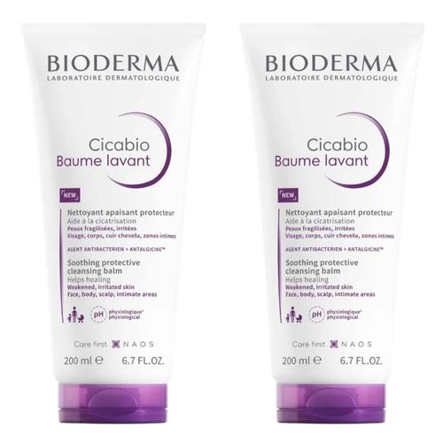 Kit com 2 Unidades de Cicabio Baume Lavant 200ml – Bioderma Kit com 2 Unidades de Cicabio Baume Lavant 200ml – Bioderma