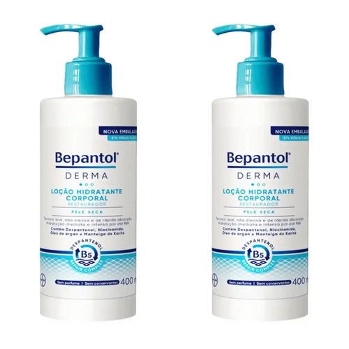 Kit com 2 Unidades de Bepantol Derma Loção Corporal Hidratante Restaurador 400ml
