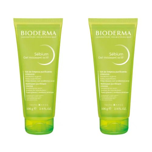 Kit com 2 Unidades de Bioderma Gel De Limpeza Facial Sébium Moussant Actif 100ml