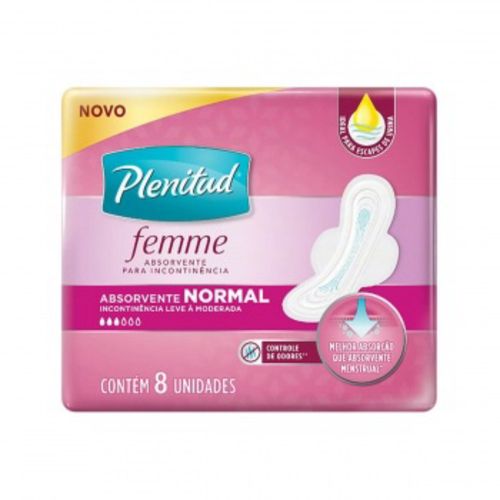 Kit com 2 Unidades de Absorvente Plenitud Femme Longo 8 Unidades Kit com 2 Unidades de Absorvente Plenitud Femme Longo 8 Unidades