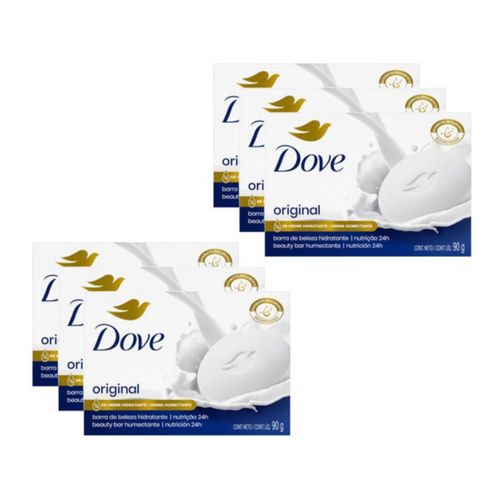 Kit c/6 Unidades de Sabonetes Dove 90g Branco Kit c/6 Unidades de Sabonetes Dove 90g Branco