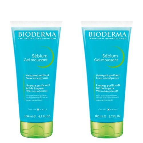 Kit com 2 Unidades de Bioderma Sébium Moussant Gel De Limpeza 100ml