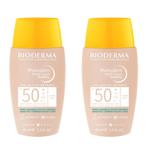 Kit com 2 Unidades de Bioderma Protetor Solar Facial Photoderm Nude Touch FPS50+ Claro 40ml Kit com 2 Unidades de Bioderma Protetor Solar Facial Photoderm Nude Touch FPS50+ Claro 40ml