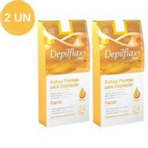 Kit C/ 2 Caixas De Folhas Para Depilação Facial Natural Depilflax C/24 Unid Cada Kit C/ 2 Caixas De Folhas Para Depilação Facial Natural Depilflax C/24 Unid Cada