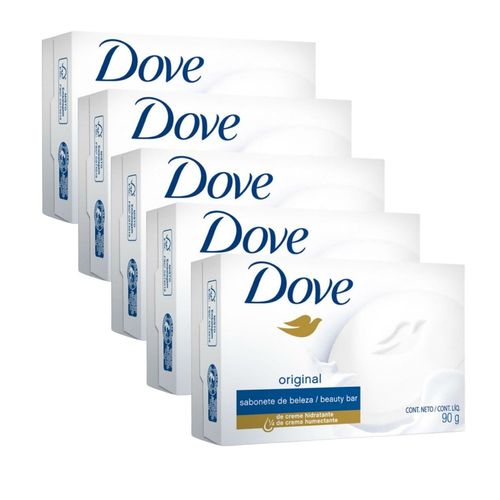 Kit c/5 Unidades de Sabonete Dove 90g Branco Kit c/5 Unidades de Sabonete Dove 90g Branco