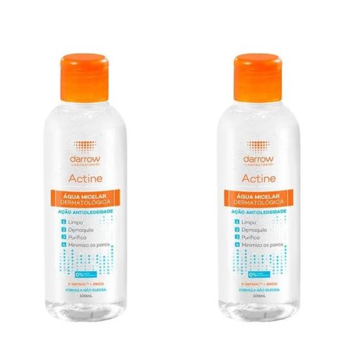 Kit com 2 Unidades de Água Micelar Facial de Limpeza Darrow Actine 100ml Kit com 2 Unidades de Água Micelar Facial de Limpeza Darrow Actine 100ml