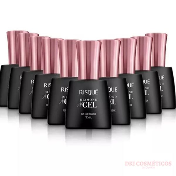 Kit 10x Risque Diamond Gel Top Coat Fixador 9,5m