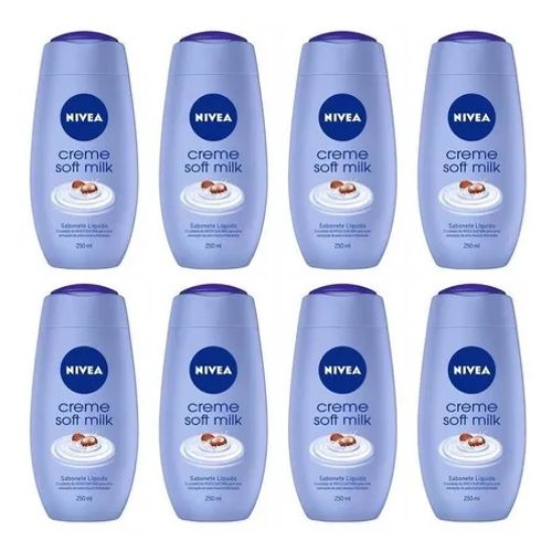 Kit 8 Unidades De Sabonete Liquido Soft Milk 250ml Nivea Kit 8 Unidades De Sabonete Liquido Soft Milk 250ml Nivea