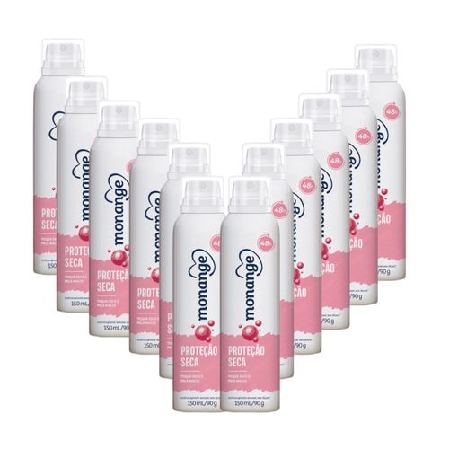 Kit 12x Desodorante Monange Aerosol Proteção Seca 150ml