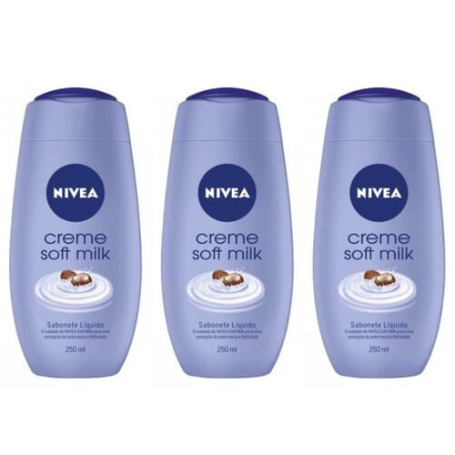 Kit 3 Unidades De Sabonete Liquido Soft Milk 250Ml Nivea