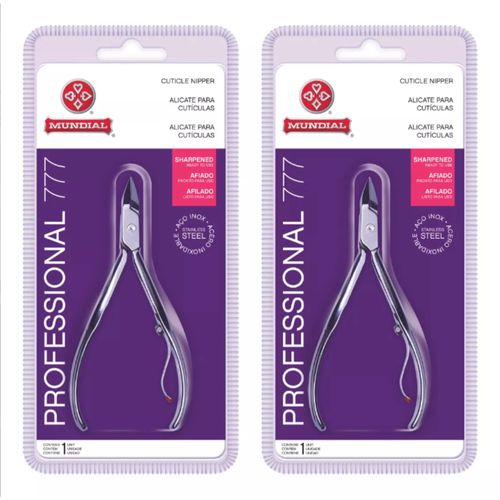 Kit 2 Alicates Cuticula 777 profissional Afiado Inox Mundial Unha Kit 2 Alicates Cuticula 777 profissional Afiado Inox Mundial Unha